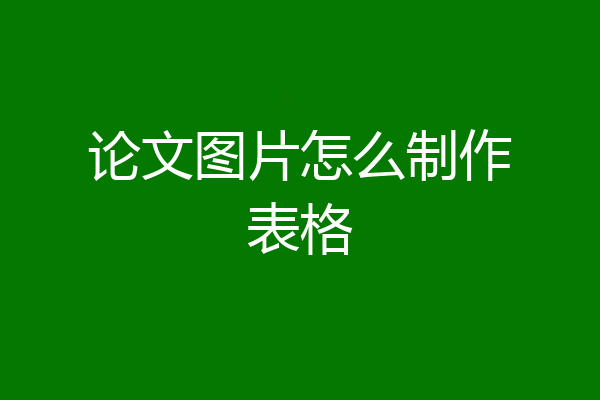 论文图片怎么制作表格
