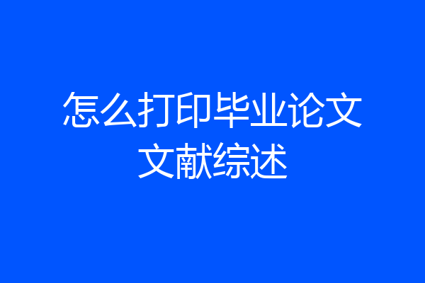 怎么打印毕业论文文献综述