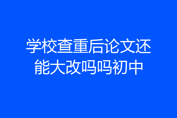 学校查重后论文还能大改吗吗初中
