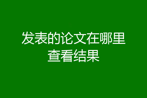 发表的论文在哪里查看结果