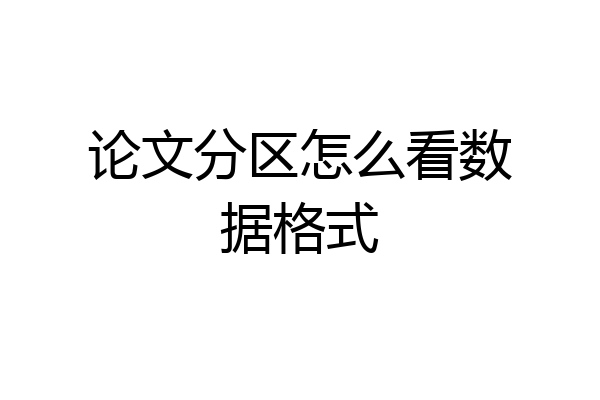 论文分区怎么看数据格式