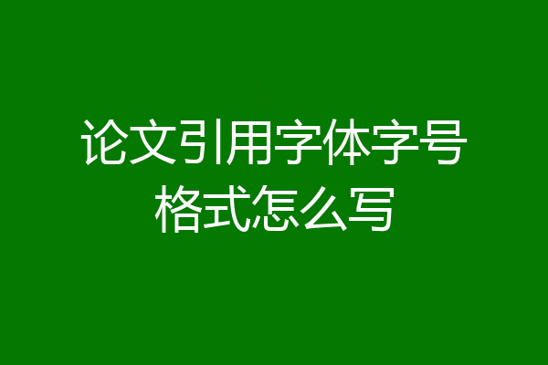 论文引用字体字号格式怎么写