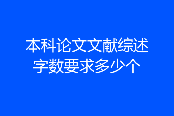 本科论文文献综述字数要求多少个