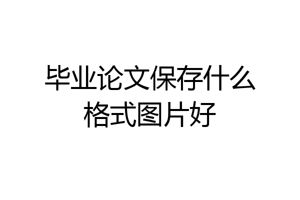 毕业论文保存什么格式图片好