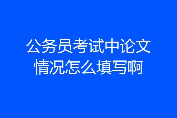 公务员考试中论文情况怎么填写啊