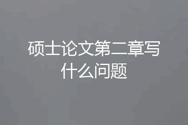 硕士论文第二章写什么问题