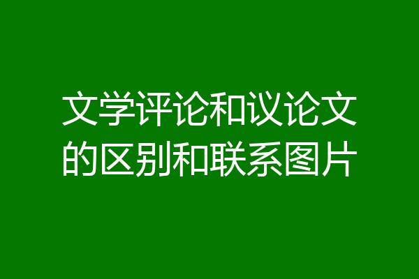文学评论和议论文的区别和联系图片