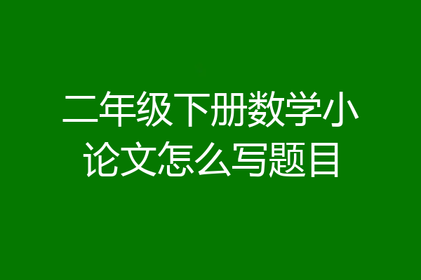 二年级下册数学小论文怎么写题目