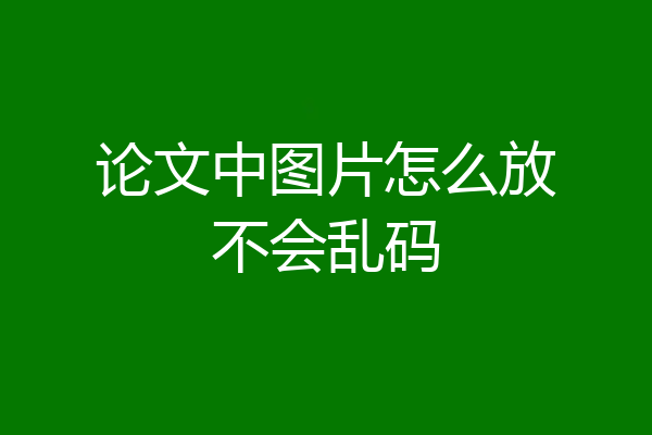 论文中图片怎么放不会乱码
