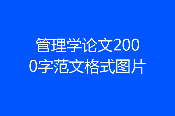 管理学论文2000字范文格式图片
