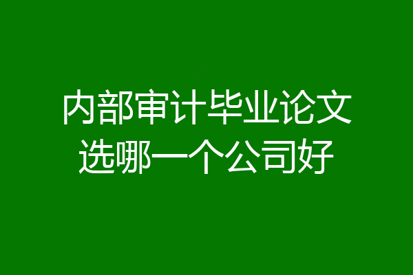 内部审计毕业论文选哪一个公司好