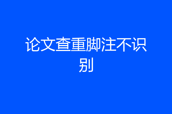 论文查重脚注不识别