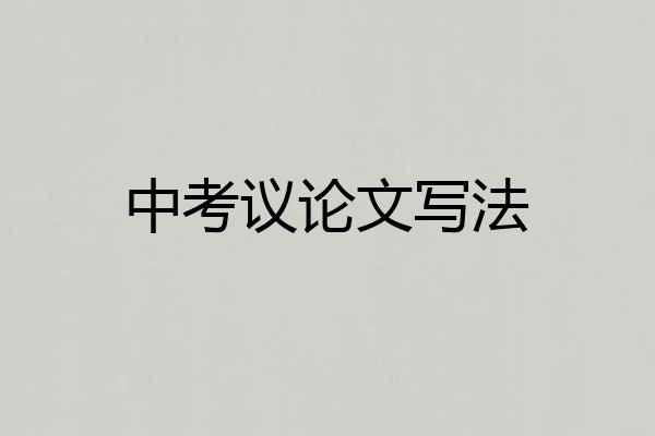中考议论文写法