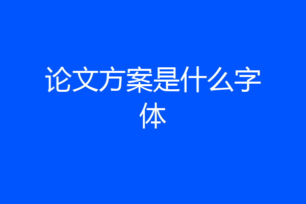 论文方案是什么字体