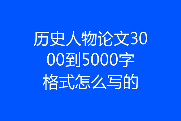 历史人物论文3000到5000字格式怎么写的