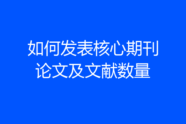 如何发表核心期刊论文及文献数量