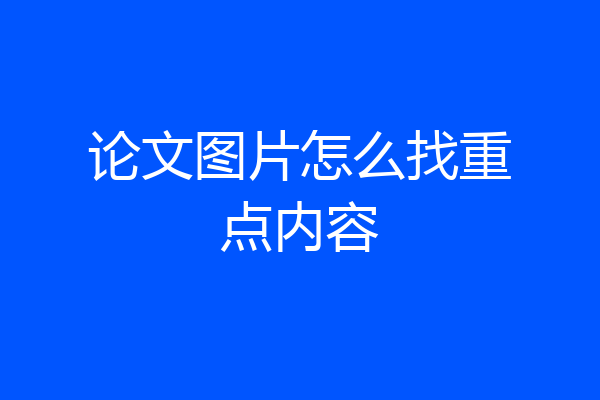 论文图片怎么找重点内容