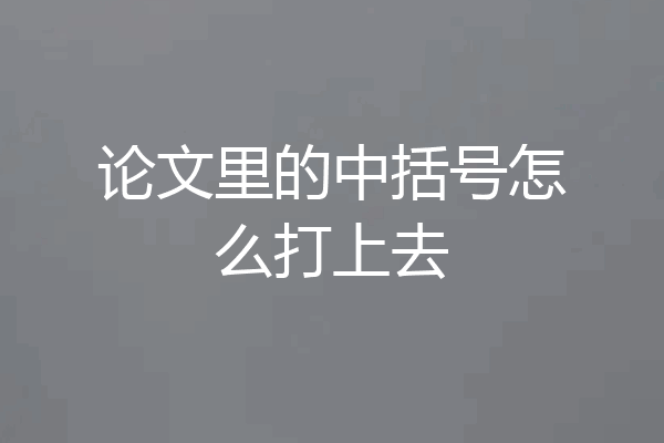 论文里的中括号怎么打上去