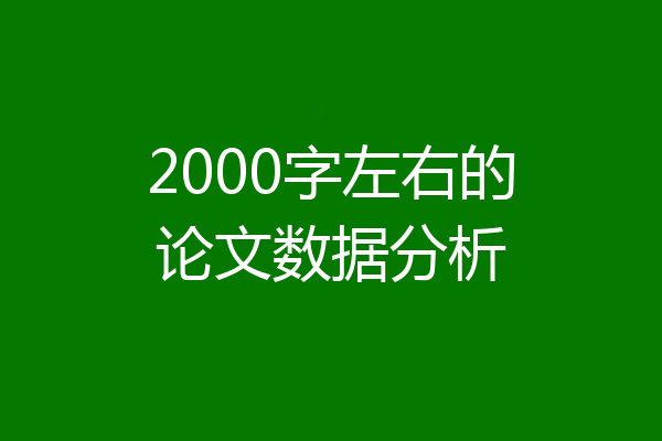 2000字左右的论文数据分析