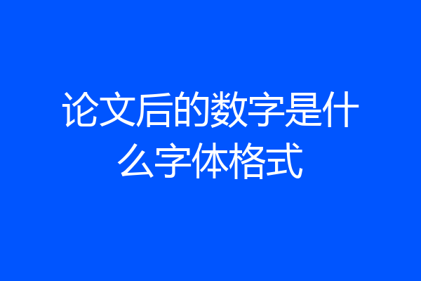 论文后的数字是什么字体格式