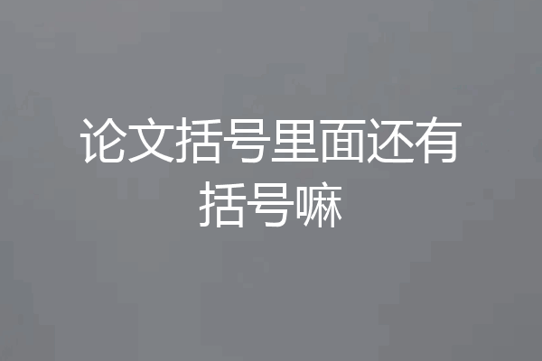 论文括号里面还有括号嘛