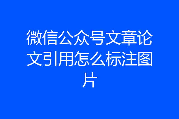 微信公众号文章论文引用怎么标注图片