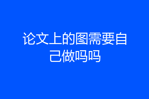论文上的图需要自己做吗吗