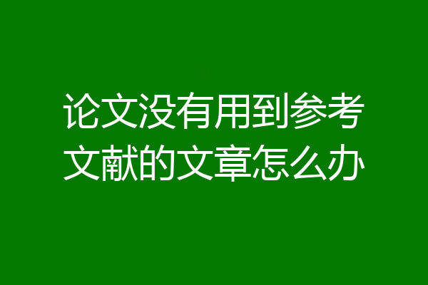 论文没有用到参考文献的文章怎么办