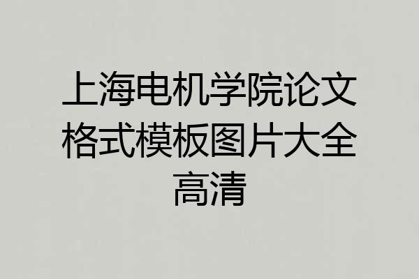 上海电机学院论文格式模板图片大全高清