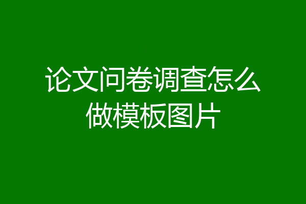 论文问卷调查怎么做模板图片