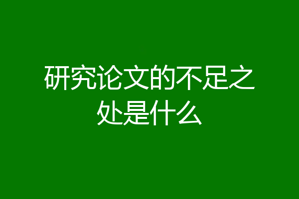 研究论文的不足之处是什么