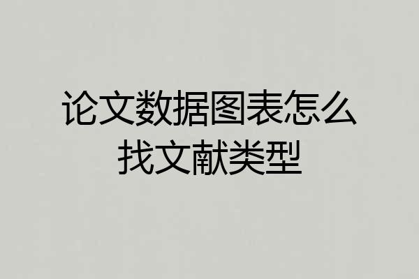 论文数据图表怎么找文献类型