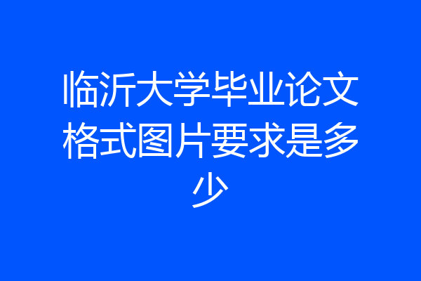 临沂大学毕业论文格式图片要求是多少