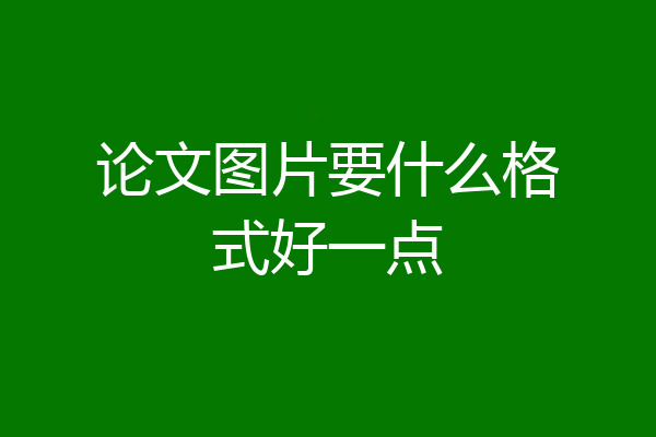 论文图片要什么格式好一点