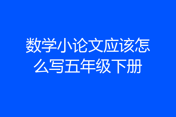数学小论文应该怎么写五年级下册