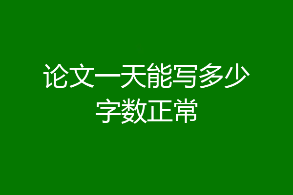 论文一天能写多少字数正常