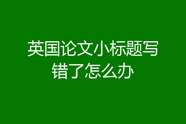 英国论文小标题写错了怎么办
