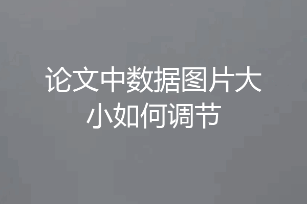 论文中数据图片大小如何调节