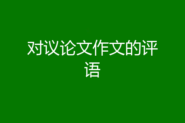 对议论文作文的评语