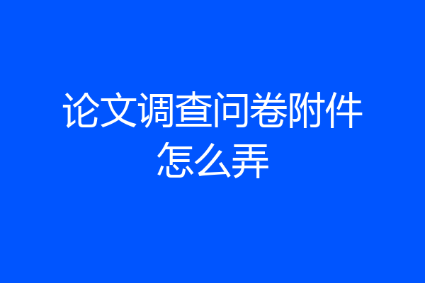 论文调查问卷附件怎么弄
