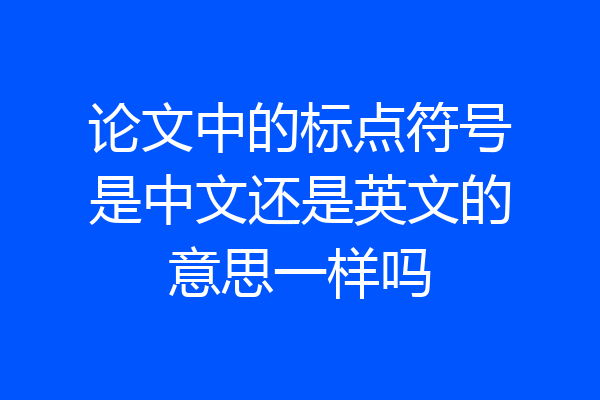 论文中的标点符号是中文还是英文的意思一样吗