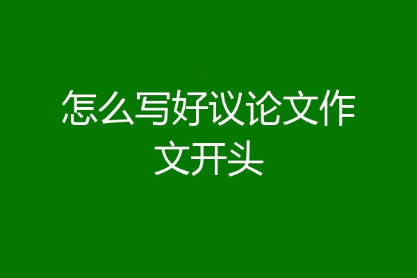 怎么写好议论文作文开头