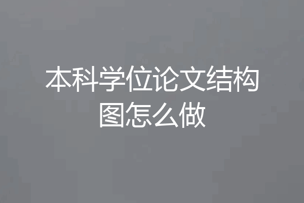 本科学位论文结构图怎么做
