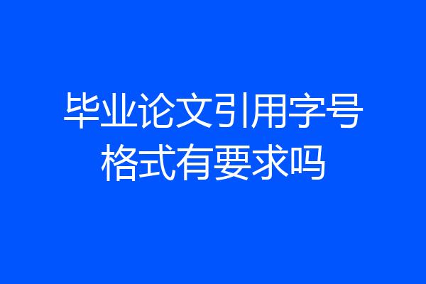 毕业论文引用字号格式有要求吗