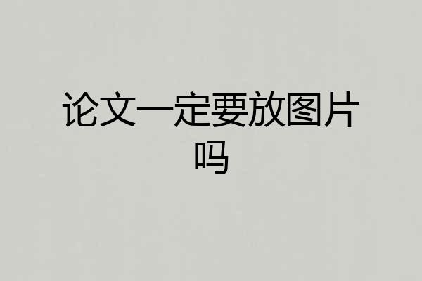 论文一定要放图片吗