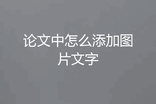 论文中怎么添加图片文字