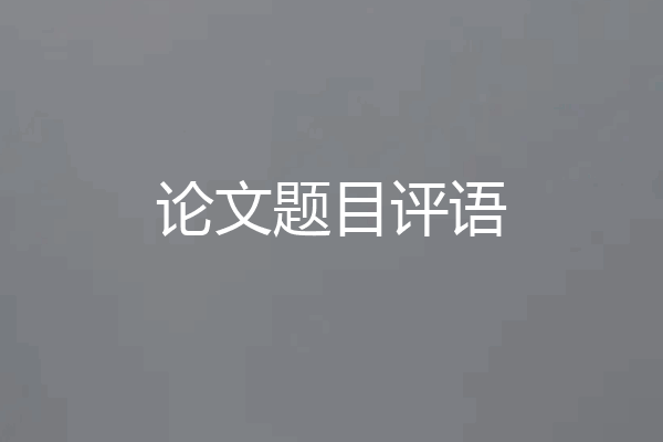论文题目评语