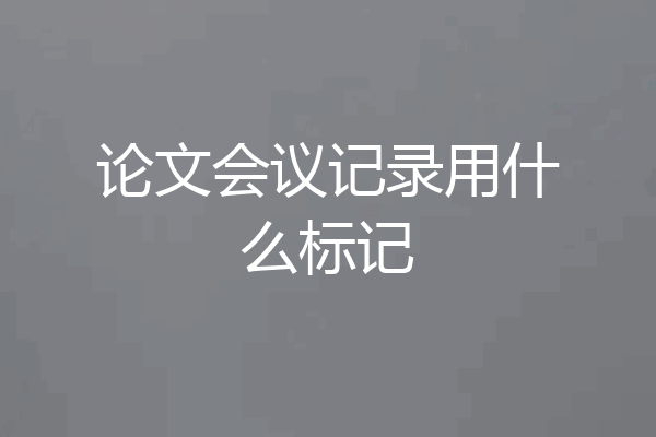 论文会议记录用什么标记
