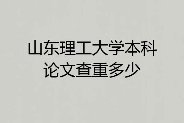山东理工大学本科论文查重多少