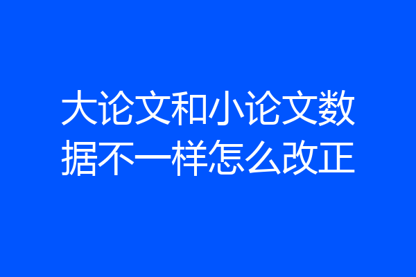大论文和小论文数据不一样怎么改正